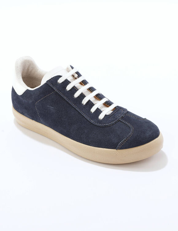 Baskets vintage croûte de cuir colorées (bleu jean) Baskets vintage croûte de cuir colorées (bleu jean)